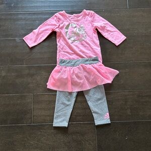 Adidas Pink and Gray Toddler Set